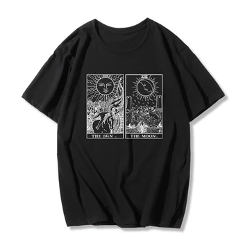 Drīz & Mēness, Druka, T-krekls Modes Vintage Sieviešu T-krekls Zaudēt Ielu Stilu, Punk Top Gothic Harajuku T-krekls