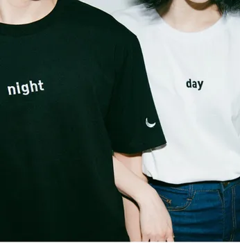 Ir 2021. vasaras Harajuku izšuvumi vēstuli mēness nakti, dienu saule atpūtas Koledžas Vēja sieviešu T-krekls