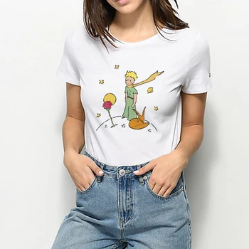 Lēti Svīteri Mazais Princis Sieviešu Drēbes, T-Kreklu Kawaii Vasaras Harajuku Funny T Krekls ar Īsām Piedurknēm Čīle Ropa Tumblr Mujer