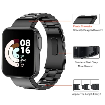 Nerūsējošā Tērauda Aproce Par Xiaomi mi Skatīties Lite Siksna, Metāla Watchband Par Xiaomi Mi Skatīties Lite Smartwatch Correa Rokas Datumi