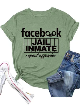 Pavasarī un vasarā sieviešu apaļu kakla īss piedurknēm krekls facebook cietumā ieslodzītais atkārtot gadījuma burtu 
