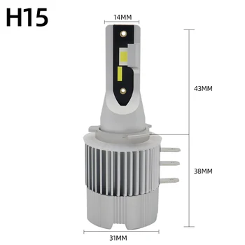Mini H15 Auto Lukturu Spuldzes LED 6000K Auksti Balta Darbojas Miglas lukturis 12V Augstas Kvalitātes Diožu lampas 20000LM 60W/spuldzes CSP, Mikroshēmas,