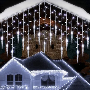3-28M Ziemassvētku Gaismas Ūdenskritums Vainags Aizkars LED Lāsteku String Gaismas Āra Jaunā Gada Pasaku Gaismas Dārzs Karnīzes, Terases Dekori
