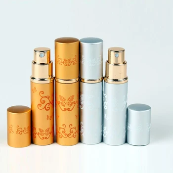 5ml Portatīvo Uzpildāmas Mini Spray Smaržas Pudele Ar Modeli Alumīnija Pulverizators, Tukši Kosmētikas Konteineru Bezmaksas Custom Logo