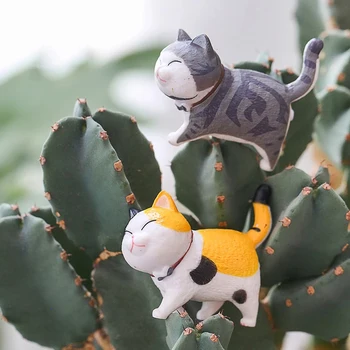 8 Stilus, Gudrs Kaķis Dekorēšanas Figūriņas Pasaku Dārzs Darbvirsmas Simulācijas Dzīvnieku Modeli Rotājumi Dzimšanas Dienu, Bērniem, Rotaļlietas, Dāvanas,