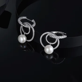 [MeiBaPJ]Patiesu 925 Sterling Sudraba auskariem Sieviešu Modes un Klasisks Stils Pavisam Smalkas Pērļu Rotas