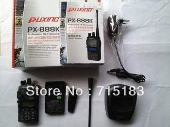 PUXING PX-888K PX CB ham radio dualband UHF &VHF 5w divvirzienu radio puxing 888k walkie talkie raiduztvērēju policijas aprīkojums