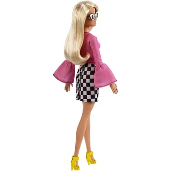 Barbie Lelle Spīd Sapņains Rock Dziedātājs Super Star Girl Glitz Lelle ar Zilā Kleita Princese Rotaļlietas Bērniem Dāvanu FXN98 GBK09