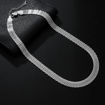 Trending produktu 925 sterling sudraba Neto ķēdes kaklarotas sieviešu rotaslietas modes dizaineru puses, kāzu iesaistīšanās dāvanas