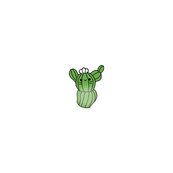 Jauno Radošo Pasūtījuma Mini Zaļo Augu Kaktusu Akrila Broša Karikatūra Podos Atloks Pins Nozīmītes Unisex Rotaslietas Apdare Dāvanu