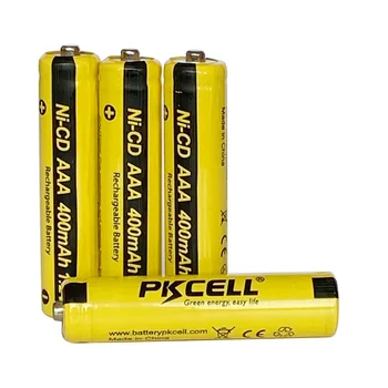 20pcs/lote*PKCELL 400mAh AAA Ni-CD Akumulators Baterijas Pogas Augšējā NiCd 3A 1.2 V