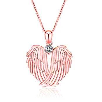 Ģeometrisko sirds formas sieviešu modes tautas eņģeļa spārnus spārniem puse kaklarota dāvanu rotaslietas, vairumtirdzniecība