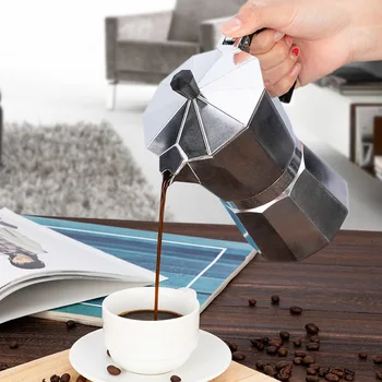 50/300/450ml Nerūsējošā Tērauda Moka Kafijas kanna Espresso, Latte Kāstuve Plīts, Kafijas automāts Espresso Pot itāļu Kafijas Automāts