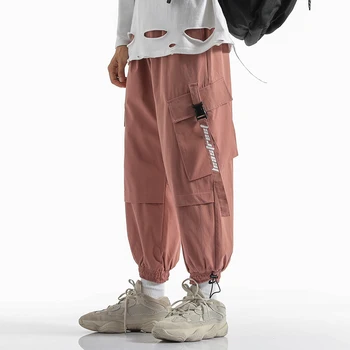 Vīrieši Kravas Bikses Harajuku Liela Izmēra 5Xl Hip Hop Mens Jogger Treniņbikses Lielas Kabatas Bikses Vīriešu Modes Harēma Bikses Streetwear