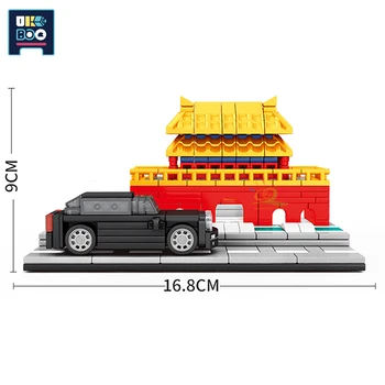 UKBOO 310PCS Pasaules Slaveno Arhitektūras Ķīnas Beijing Square Modeli, Celtniecības Bloki Transportlīdzekļa Ķieģeļus Celtniecības Rotaļlieta Bērniem