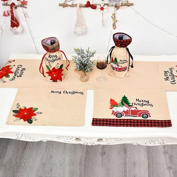 Ir 2021. Mājas Dekoru Ziemassvētku Vakariņu Galda Paklājiņš Ziemassvētku Placemat Rotājumi, Galda Piederumi Pad Galda Paklājiņš Ziemassvētki Navidad Laivas Rotājumu