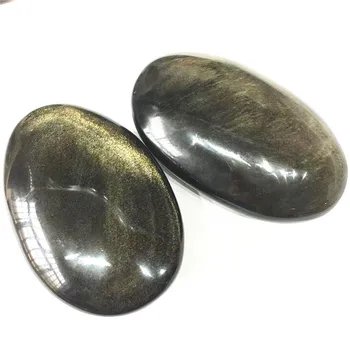 60-80mm Dabas Zelta Obsidian Palmu Akmens Raw Dārgakmens Kristāla Meditācijas Dziedinošo Enerģiju Minerālu