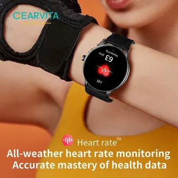 360*360 AMOLED HD 60Hz Augstā Atsvaidzes Ekrāns Smart Skatīties Vīrieši IP68 asinsspiediens/Skābekļa Fitnesa Tracker Sporta Smartwatch