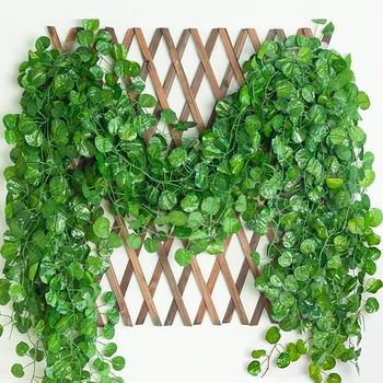 12pcs/Daudz 2.1 M Ivy green Viltus Lapu Vainags Augu Vīnogulāju Lapotnes Mājas Dekoru Plastmasas Rotangpalmas string Sienu Dekors Mākslīgie Augi