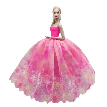 1/6 BJD Lelles drēbītes Barbie Princess Dress Noble Tērpiem, Balto Ziedu Mežģīnes Tutu Kāzu Kleita 11.5