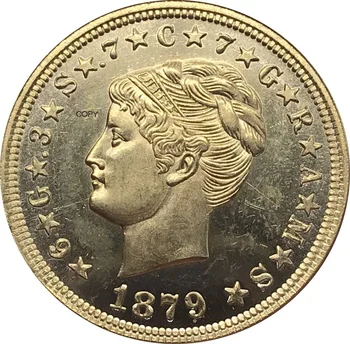 ASV 1879 Amerikas savienotās Valstis 4 Dolāru Stella Modeli, Četras Viena 400 Centi, Misiņa, Zelta Monētas, Suvenīri Kolekcionējamus Kopēt Monētas