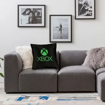 Nordic Style Xbox Zaļo Logo Mest Spilvens Gadījumā Apdare Pielāgotu Kvadrātveida Spilvens Segums 40x40 Pillowcover, lai Dzīvojamā Istaba