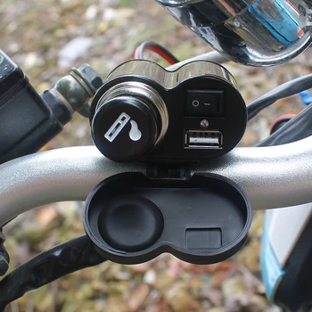 Motociklu Pārbūvi USB tālruņa lādētāju, Ūdensnecaurlaidīgs Moto Motociklu piepīpētāja ligzda 12V Ar Slēdzi