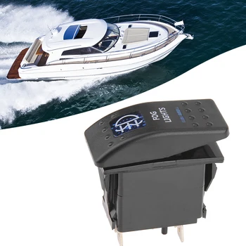 Ūdensizturīgu IP66 Blue LED 5-Pin Automātiskais Bloķētājs, MIGLAS LUKTURI Šūpuļzirgs Slēdzis Auto RV Laivu, Jahtu 12-24V