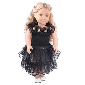 Lelle drēbes, 6 krāsas princese mežģīnes kūka kleita rotaļlietas piederumi fit 18 collu Meitene lelle un 43 cm bērnu lelles c426-c431