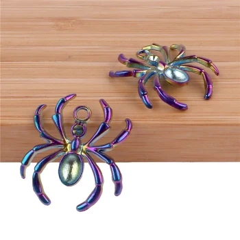 10X 23605 Varavīksnes Krāsu Spider Kulons Metāla Rotaslietas DIY Pieņemšanas Secinājumi Piekariņi, Kuloni