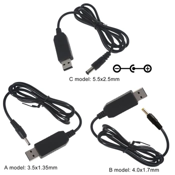 QC3.0 USB, lai 3.5/4.4/5.5 mm, 12V 1.5 Step-up Konvertors Barošanas Kabelis WiFi Rūteris, Runātājs Kamera, LED Lampas, Ventilatora