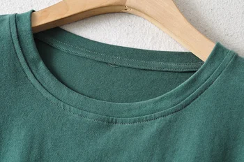 Bazaleas Modes Zaļš T-krekls ar Īsām Piedurknēm Tee Punk Tauriņš izšuvumi sieviešu t krekls Topi Brīvs