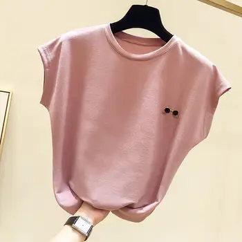 2019 Melns T Krekls, Sieviešu Apģērbu Modes Tee Top vairāku Modes Kokvilnas Dāmas Tee Krekls