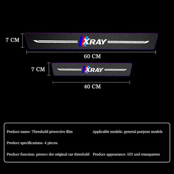 4gab Auto Uzlīmes Auto Slieksni Lada Xray 2010-2021 Anti Scratch Durvis, Palodzes Aizsargs Aizsardzības Oglekļa Šķiedras Auto Stylin