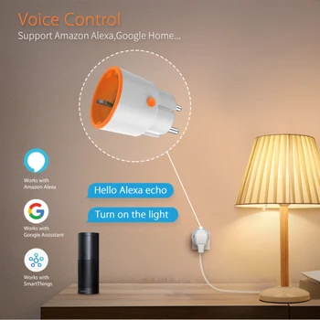 Tuya Zigbee Smart Plug 16A ES Slēdzis Strāvas Kontaktligzdu Ar 3680W Pilnvaras Uzraudzīt Remote Balss Vadība Ar Alexa, Google Home Centrmezglu