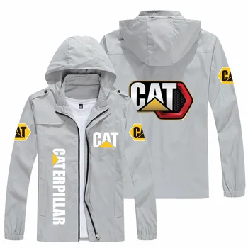Maycaur zīmola CAT Caterpillar auto logo jaka vīriešu modes zaudēt lielgabarīta tīrtoņa krāsas jaka modes gadījuma džemperis ceļojumu zip