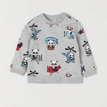 Panda Bērniem Sporta Krekli Zēniem Rudens Mētelis Bērniem Ar Garām Piedurknēm Gadījuma Outwear Bērnu Apģērbu Zēnu Kokvilnas Topi Džemperi