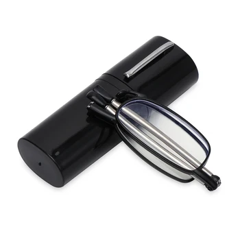 1PC Unisex Mini Portatīvo Lasīšanas Brilles ar Metāla Gadījumā Slim Metāla Rāmja Atsperu Eņģi, Presbyopic Brilles Redzes Aprūpes+1.0~4.0