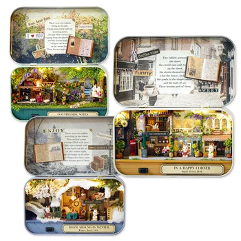 Kaste Teātra Nostalģisku Motīvu Miniatūras Skatuves Koka Miniatūra Puzzle Rotaļlieta DIY Leļļu Nams Mēbeles Laukos Rotaļlietas, Dāvanu Bērniem