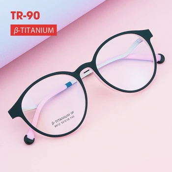 KatKani Jaunu Retro Kārtu Titāna Brilles Rāmis Vīriešiem Un Sievietēm, Ultravieglajiem TR90 Tuvredzība Optisko Recepšu Brilles Rāmis K8912
