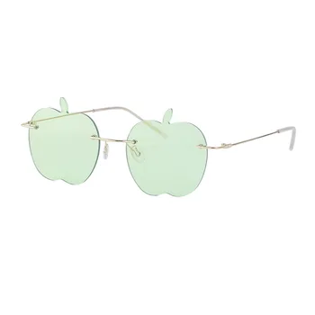 Steampunk bez apmales Saulesbrilles Sievietēm, Vīriešiem Punk Lielgabarīta Saules Brilles Apple Formas Ieplests Toņos UV400 Sieviešu Briļļu Gafas De Sol