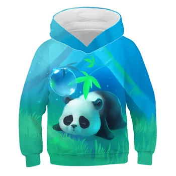 3D Drukas Karikatūra Panda Zēni Hoodies Mēteļi, Pavasara Rudens Virsdrēbes Bērniem Kapuci sporta Krekls Drēbes Bērniem ar garām Piedurknēm Džemperis