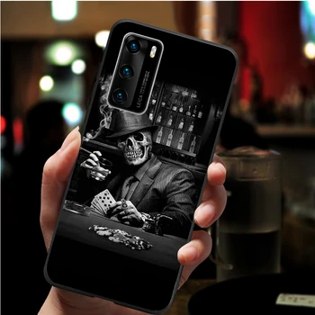 Grim Reaper Galvaskausa Black Soft Phone Gadījumā Huawei P40 P30 P20 Mate 10 20 30 40 Pro lite Plus P smart 2019 2020 TPU Vāciņu