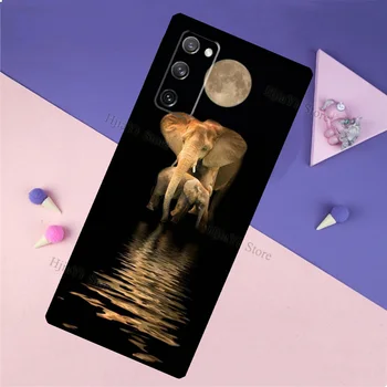 Baby Elephant Mēness Tālrunis Case For Samsung Galaxy S20 S21 FE S8 S9 S10 Plus S10e, Ņemiet vērā, 10, Ņemiet vērā, 20 Ultra Vāciņu