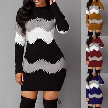 Ir 2021. Jaunu Modes Trikotāžas Multi-color, Top Pavasara Rudens vilnis svītrainām Gadījuma garām piedurknēm plānais Džemperis Slim-fit Ziemassvētku Džemperi