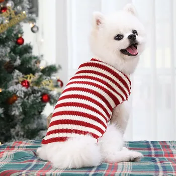 Ziemassvētku Pet Suņu Apģērbu Ziemā Silts Kucēns Suns, Kaķis Džemperis Jorki Shih Tzu Pulovers Maziem Mājdzīvniekiem, Suņiem, Apģērbu ropa perro