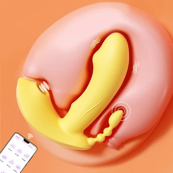 APP Tālvadības pults 3 IN 1 Nepieredzējis Vibrators Seksa Rotaļlietas Sievietēm Anālais Maksts Klitora Stimulators Valkājamas Dildo G-Spot Vibrators