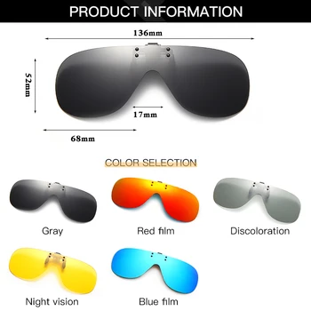 Klips Par Brillēm Vīrieši Polarizētās Saulesbrilles, Lielgabarīta Photochromic Krāsa Mainās Nakts Redzamības Braukšanas Brilles Briļļu Piederumi