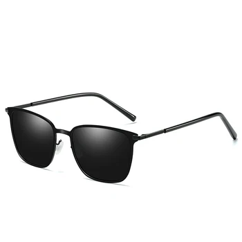 Logorela 0864 Polarizētās Saulesbrilles, Vīriešu Vintage Kvadrātveida Rāmis Retro Saules Brilles Laukumā Sakausējuma Kājas brilles UV400