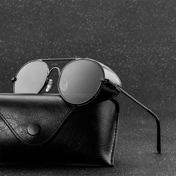 Vintage Steampunk Saulesbrilles Vīriešiem, Sievietēm Retro Zīmols Saules Brilles Vīrietis Sieviete Spogulis Modes Dizainere Metāla Braukšanas Toņos Oculos